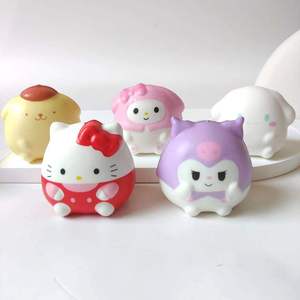 QQ Cute Yellow Resin Dog <b>Squishy</b> Toy With Red Hat Soft Massage Stress Relief Toy All Seasons Use - Product Image 3