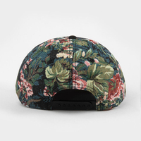Casquettes de baseball ajustables en jacquard à 5 panneaux, broderie florale bicolore, logo 3D, vente en gros