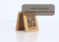 Support de menu en bois moderne, gravé sur mesure avec logo, code QR, écologique et naturel