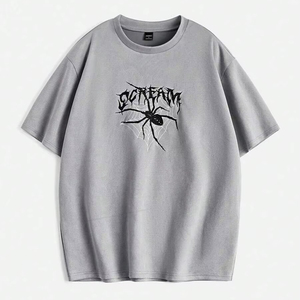 เสื้อยืดแขนสั้นพิมพ์ลายแมงมุมทรงหลวม คอกลม เหมาะสำหรับใส่ในฤดูร้อน มีบริการปรับแต่งโดยตรงจากโรงงาน F10 - Product Image 1
