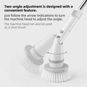 Electric Rechargeable Plastic Cleaning Brush with <strong>Turbo</strong> <strong>Scrub</strong> Squeegee Scrubber-Eco-Friendly Household Use - Product Image 2