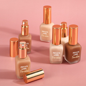 OEM Vegan Make up Nude Hydrating Transfer Proof Natural Finish <span class=keywords><strong>Fond</strong></span> <span class=keywords><strong>de</strong></span> <span class=keywords><strong>teint</strong></span> <span class=keywords><strong>de</strong></span> haute qualité à couverture complète pour les femmes noires à la <span class=keywords><strong>peau</strong></span> foncée - Product Image 1