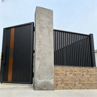 Clôture à persiennes en aluminium résistante aux intempéries pour jardin et balcon, revêtement noir en poudre, usage résidentiel extérieur