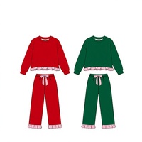 Précommande GLP3648MZ – Ensemble Coton Haut à Manches Longues et Pantalon à Volants pour Filles, Enfants et Bébés – Vêtements de Grossiste
