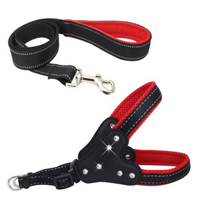 Shiny Diamond Dogs Pull Reflective Arnés <span class=keywords><strong>para</strong></span> perros Set de correa <span class=keywords><strong>Chaleco</strong></span> <span class=keywords><strong>para</strong></span> mascotas Lead - Product Image 3