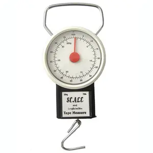 Portable Spring Scale Mini Hanging Hook Scale with 1m Tape Measure