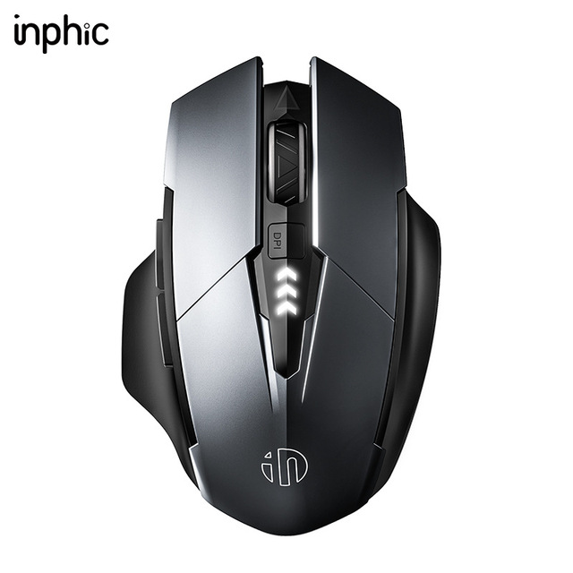 INPHIC F1S 6-Button Ergonomic Wireless Mouse USB//2.4G Interface Rechargeable Battery Silent Operation for Gaming