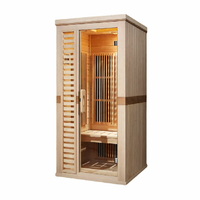 HEFU Vente Flash Sauna Domestique Moderne 1 Place en Pin Finnois Massif avec Chauffage Infrarouge au Carbone Garantie 1 An