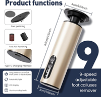 Kit d'outils de pédicure portable, lime à pieds de voyage, éliminateur de peaux mortes pour spa à domicile, lime à pieds électrique automatique avec vitesse réglable