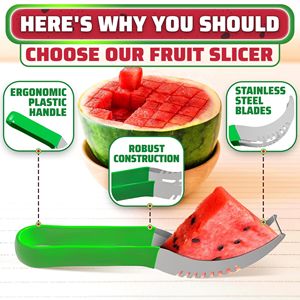 Burius Stainless Steel <b>Watermelon</b> <b>Slicer</b> With Ergonomic Handle, Manual Fruit Chopper for Melon Cube Cutting, Kitchen Tool for Fr - Product Image 4