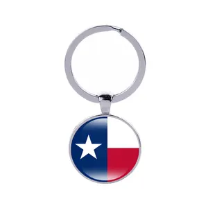 Nuoxin Quality Custom Logo Metal North Dakota Flag Keychain Texas Key Chain Pennsylvania