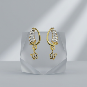 Luxury 22Ct Real Gold <b>Earrings</b> For Women Daily Wear Stud Tops Authentic 916 Gold <b>Piercing</b> Jewelry Lightweight Comfortable - Product Image 1