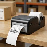 Etiquetas Térmicas Directas Personalizadas en Rollo, Blancas, Autoadhesivas, para Códigos de Barras, Envíos, Paquetería y Embalaje para Comercio Electrónico