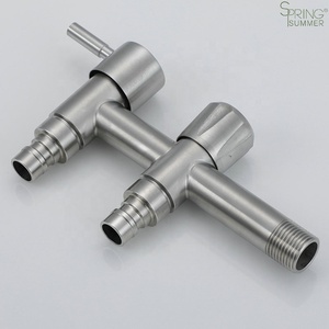 Design moderne 1/2 <span class=keywords><strong>Robinet</strong></span> d'eau de jardin à <span class=keywords><strong>double</strong></span> poignée en acier inoxydable Robinets d'extérieur pour printemps été pour machine à laver et bassin - Product Image 2