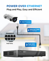 Sistema NVR PoE 4COVR de 16 Canales 4K con 4TB de Almacenamiento, 16 Cámaras de Seguridad PoE de 5MP con IA, Detección Humana, Visión Nocturna en Color para Exteriores