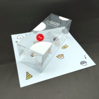 Boîte d'emballage cadeau transparente en PVC de forme carrée personnalisée Couvercle de manipulation d'impression de vernissage de gaufrage de conception minimale inclus