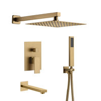 Ensemble de douche pluie monotrou en laiton avec cartouche céramique et fixation murale, en promotion