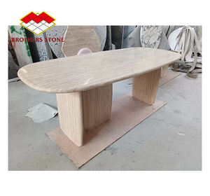 Carrelages de sol en marbre beige tavertine en pierre naturelle, marbre travertin beige à bas prix, marbre beige pour table à manger - Product Image 2