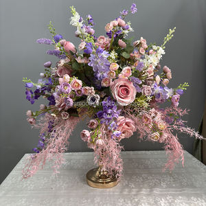 SMOOTH 80/60/40cm Rosa Bola de besos grande Flores pequeñas artificiales Mesa Centro de mesa Bola de flores para evento Decoración de mesa de boda - Product Image 4