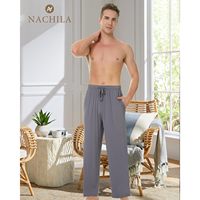 Pantalon de pyjama en viscose de bambou tricoté pour homme, bas de pyjama doux et extensible avec poches, fabricant OEM ODM de pantalons de pyjama pour homme