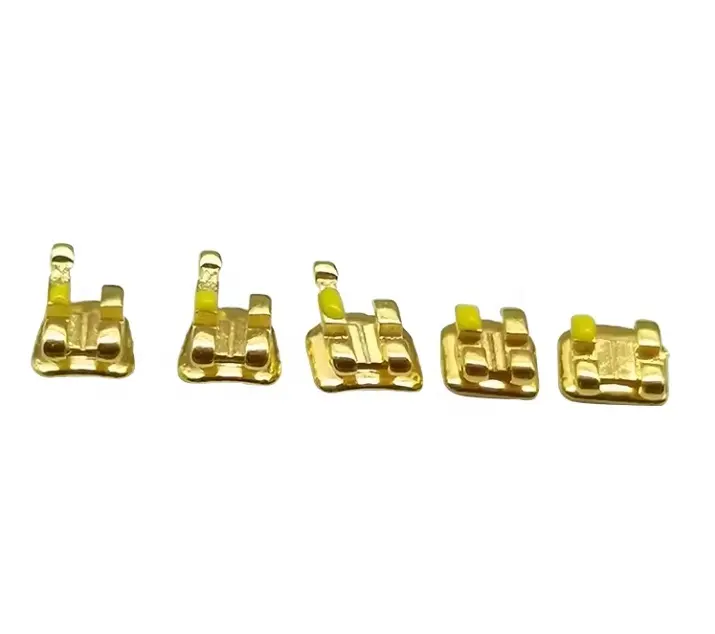 YP Dental Roth edgewise Gold Bracket Standard Metal Braces Dental Ortodoncia Golden Brackets Gold Brackets kits