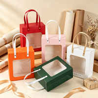 Boîte cadeau en papier avec fenêtre transparente, sac de transport pour gâteaux et desserts, impression de logo personnalisée disponible