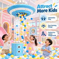 Machine à balles d'air à haut débit en forme de soucoupe volante interactive pour aire de jeux intérieure, équipement de jeu de balles flottantes pour enfants avec lumière LED