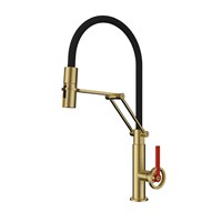 Robinet de cuisine multifonctionnel moderne en acier inoxydable avec douchette extractible à bras articulé flexible, anti-éclaboussures et valve en céramique
