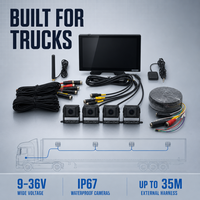 MDVR 4 canaux 4G AI avec écran TFT-LCD 10 pouces, étanche IP67, AHD 720P, vue panoramique 360°, ADAS, GPS, garantie 1 an