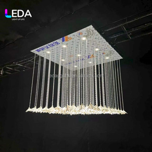 LEDA Elegante Decoración de Techo para Bodas, Cortina de Lentejuelas de Cristal con Flores Colgantes, Tamaño Personalizado, Plateado, para Fiestas - Product Image 4