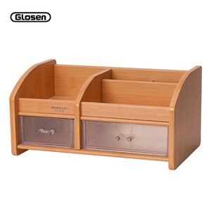 Boîte de rangement en bois GLosen <span class=keywords><strong>C2032</strong></span>, porte-crayons et organisateur de bureau multifonctionnel avec logo personnalisé pour la maison/le bureau - Product Image 6