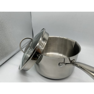 Listo para enviar 3 Qt Estilo coreano 304 Sartén de <span class=keywords><strong>acero</strong></span> <span class=keywords><strong>inoxidable</strong></span> <span class=keywords><strong>con</strong></span> tapa de <span class=keywords><strong>colador</strong></span> de vidrio para preparación de sopa - Product Image 6