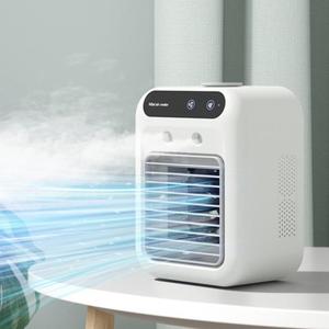 0728 Abs Material Smart Misting Fan with Water 2 Speeds Intelligent Air Cooler Double Spray Rechargeable - Product Image 3