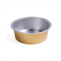 ALCHN YY070 55ml Moule à pâtisserie jetable en aluminium doré, côtelé, rond, pour mini-tartes, muffins, cupcakes, desserts, avec couvercle