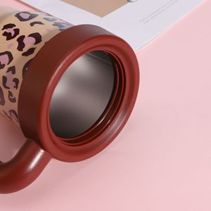 316 Stainless Steel Insulated <b>Mug</b> Leopard Print <b>Large</b> Capacity Portable Travel Coffee Cup With Strap - Product Image 3