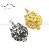 Pendentif tête de Lion en or Style Punk Rock pendentif Lion en acier inoxydable 316 or métal lourd fête chrétienne pendentifs de charme Hiphop