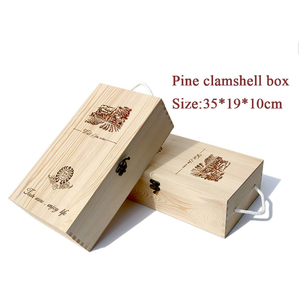 Luxury red wine bottle wood packing box custom 2 bottle sublimation wooden wine gift packaging box