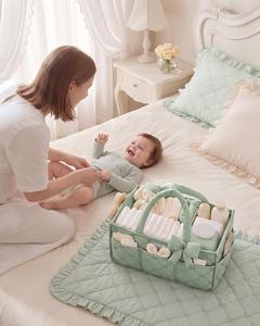 Organisateur de couches pour bébé, panier de rangement pour chambre d'enfant fille ou garçon, sac de transport portable pour table à langer et voyage en voiture - Product Image 4