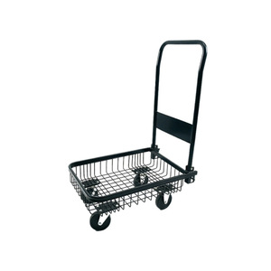 Chariot pliant à mailles, chariot à pousser et à tirer, 602x395x860mm, revêtement poudré, chariot de manutention pour entrepôt, logistique, courses - Product Image 3