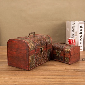 <span class=keywords><strong>Laitu</strong></span> Production Boîte de rangement rétro en bois avec serrure pour la maison et le rangement des bijoux - Product Image 3