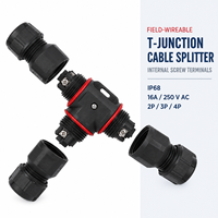 Connecteur de Jonction Électrique Étanche IP68 OL-T1 à Vis, 2, 3 ou 4 Broches, 16A, pour Câble d'Alimentation et Éclairage LED