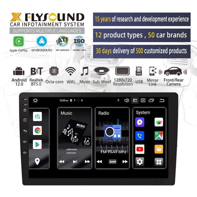 Flysonic 10 Inch Customization Applicable to 10 Japan Brands Multi Functional Car Radio With BT WiFi Android Car DVD Player