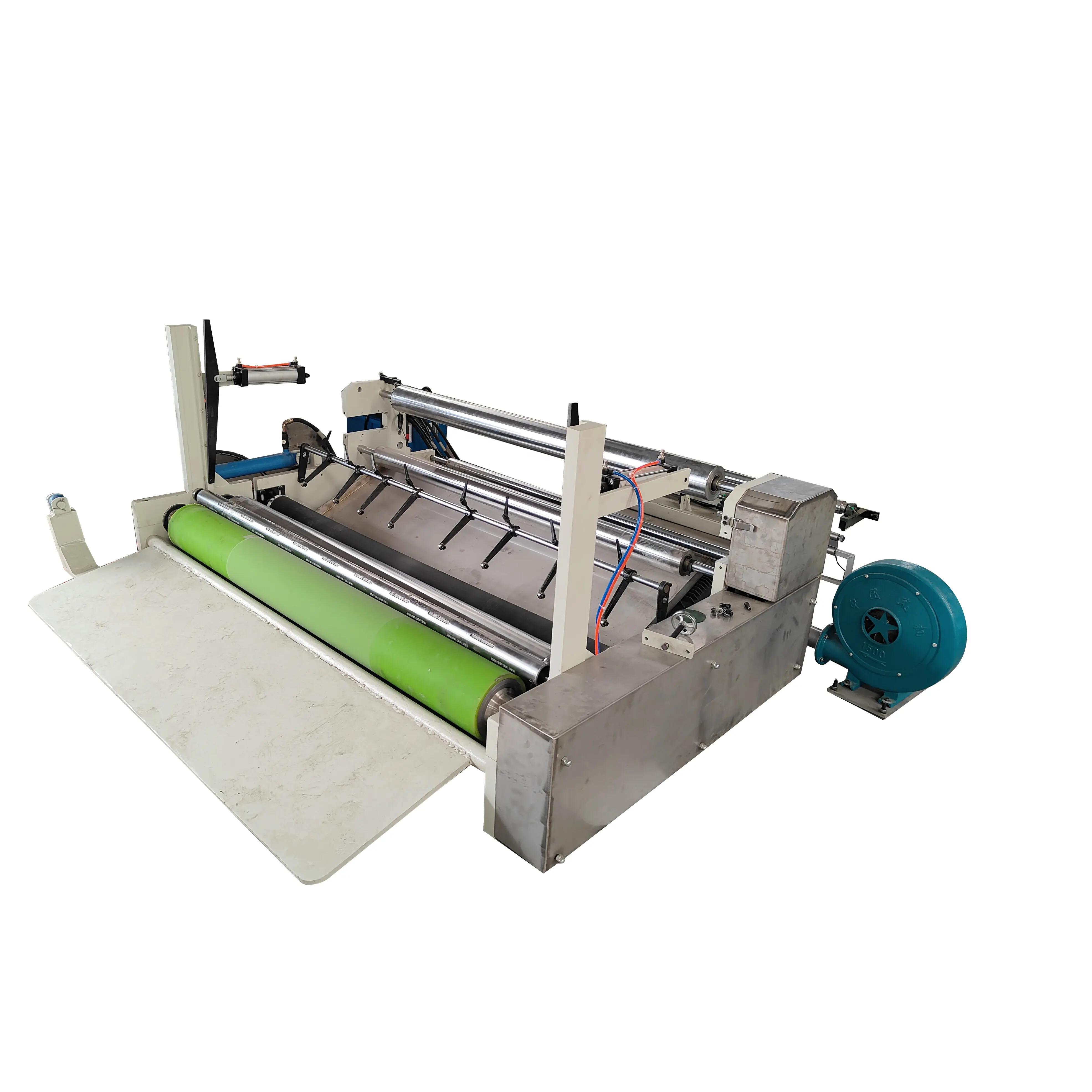 Küçük işletmeler için yüksek hızlı otomatik kağıt ürün ekipman kağıt rulosu sarıcı dilme makinesi