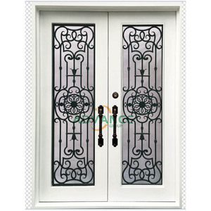 Meilleur prix <span class=keywords><strong>Porte</strong></span>-fenêtre de balcon noire en fer forgé, <span class=keywords><strong>porte</strong></span> battante française en acier et verre, fenêtres et portes de salon - Product Image 5