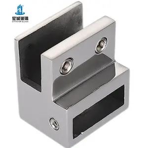 Hardware Factory Shower Door Accessories Glass Door Hardware Wall Mount Square 30*10 Tube Connector Clamp Glass Holder