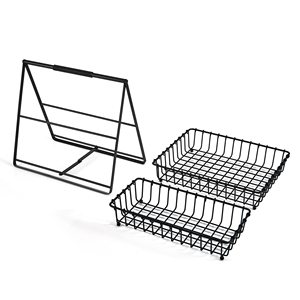 Living Roon 2 Tier Metal Foldable Classic Fruit <b>Vegetable</b> <b>Storage</b> Basket for Kitchen Organizer - Product Image 3