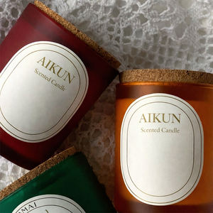 Vela Aromática de Lujo AIKUN en Frasco de Vidrio Rojo, Vela de Cera de Soya para Decoración del Hogar, Regalo Festivo y Ambiente Romántico - Product Image 4