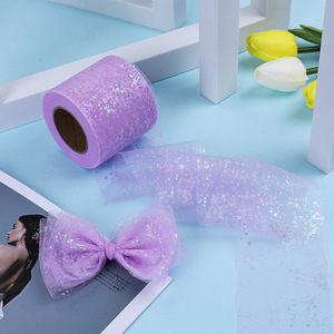 Nastro in Tulle Iridescente con Motivo a Mappa in Poliestere per Natale, 6cm-12cm, per Fiocchi a Farfalla e Accessori per Capelli Fai-da-Te - Product Image 2