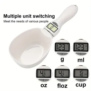 Balance de cuisine numérique multifonctionnelle en plastique avec cuillère doseuse pour aliments pour animaux, cuillère de mesure électronique précise pour la pâtisserie et les animaux de compagnie (1 pièce) - Product Image 3