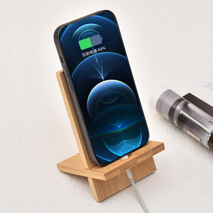 Bamboo Desktop Phone <b>Stand</b> Universal <b>Tablet</b> Holder With Engraving Home Office Use - Product Image 4